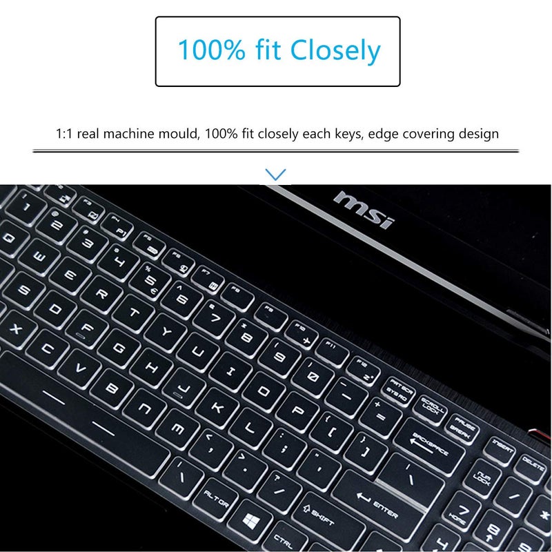 MUBUY-GOL Keyboard Cover for MSI Raider GE77HX GE77 GE76 GE75 GE63, MSI Stealth GS76 GS75, MSI Vector/Leopard GP76 GP75, MSI Katana GF75, MSI Titan GT76, MSI Pulse GL75 GL65 15.6 17.3 MSI Gaming Keyboard Skin - Image 3